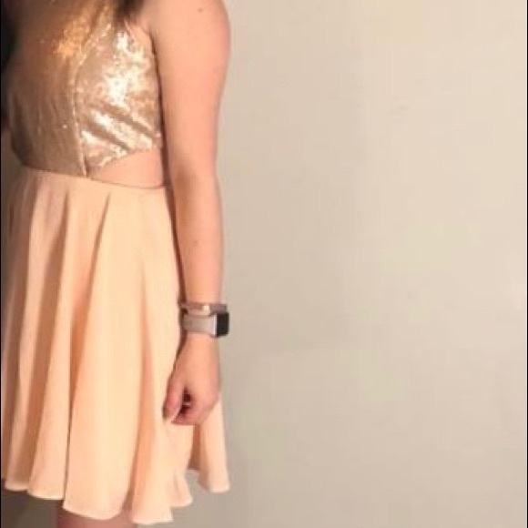 Pink and gold sequence LULUS dress Small - Picture 5 of 5